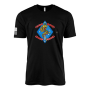 1st Battalion 4th Marines Vintage Flash Sailor Jerry Style T-Shirt - Black