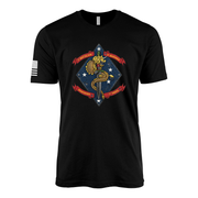 1st Battalion 4th Marines Tradition Flash Sailor Jerry Style T-Shirt - Black