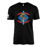 1st Battalion 4th Marines Torch Flash Sailor Jerry Style T-Shirt - Black