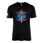 1st Battalion 4th Marines Classic Flash Sailor Jerry Style T-Shirt - Black