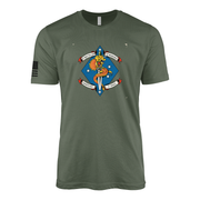 1st Battalion 4th Marines China Marines Sailor Jerry Style T-Shirt - Military Green
