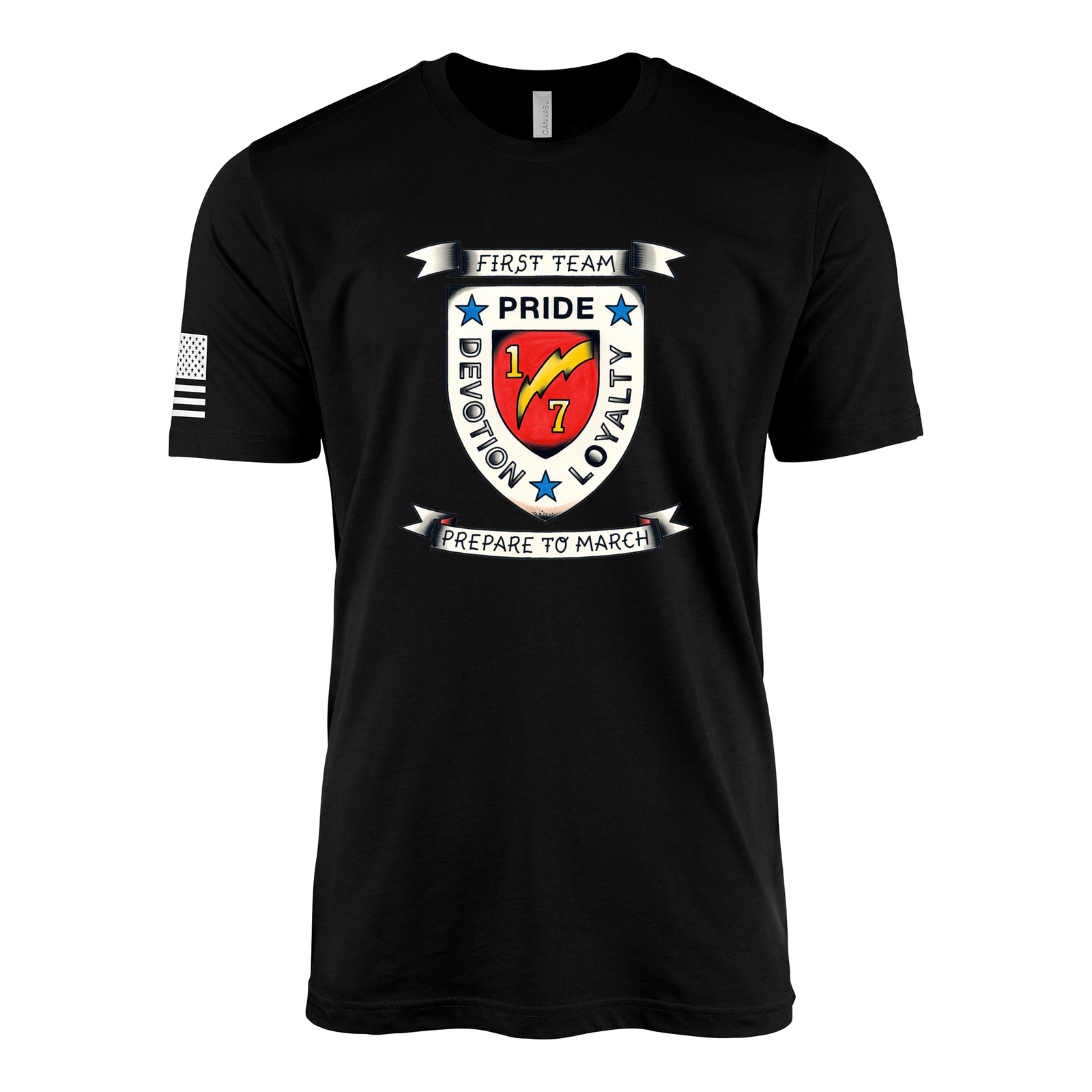 1st Battalion 7th Marines Suicide Charley Sailor Jerry Style T-Shirt - Black