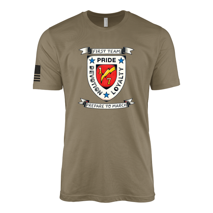 1st Battalion 7th Marines Suicide Charley Sailor Jerry Style T-Shirt - Coyote Brown