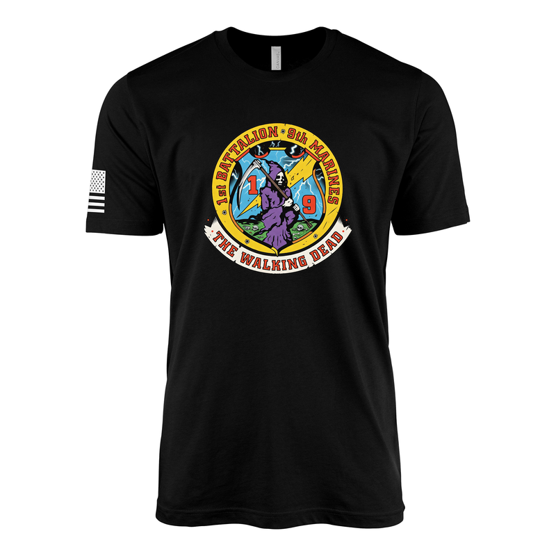 1st Battalion 9th Marines The Walking Dead Sailor Jerry Style T-Shirt
