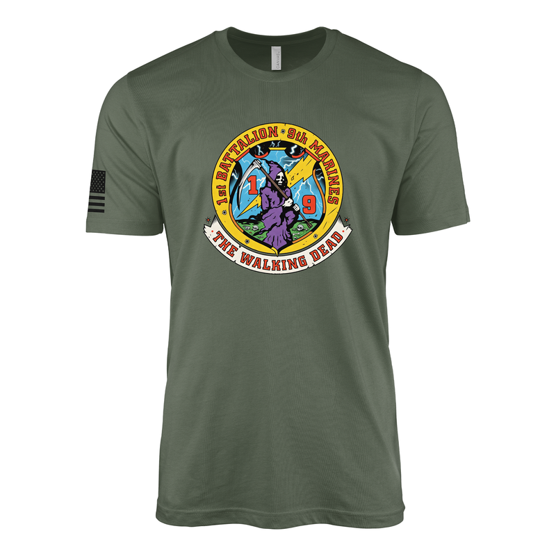 1st Battalion 9th Marines The Walking Dead Sailor Jerry Style T-Shirt