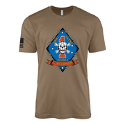 1st Reconnaissance Battalion Sailor Jerry Style T-Shirt - Woodland Brown