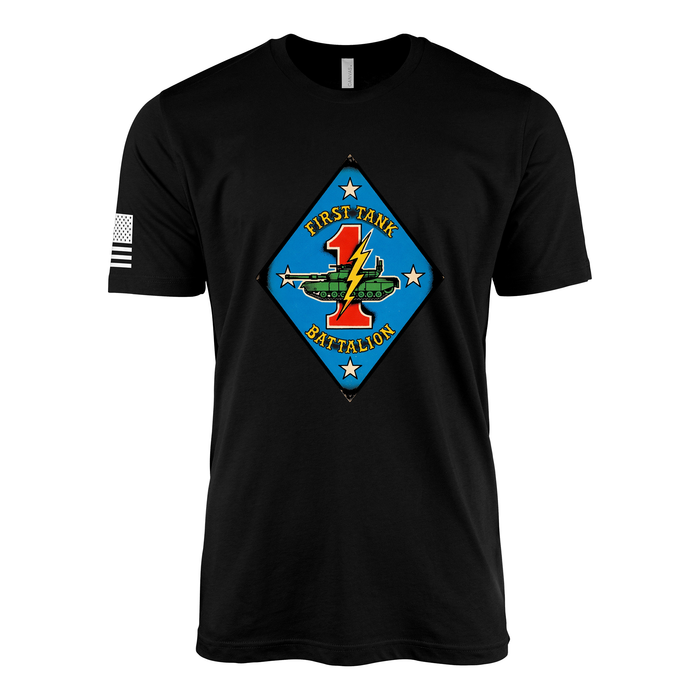 1st Tank Battalion Sailor Jerry Style T-Shirt - Black