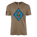 1st Tank Battalion Sailor Jerry Style T-Shirt - Woodland Brown