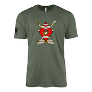 2nd Battalion 23rd Marines Sailor Jerry Style T-Shirt - Military Green