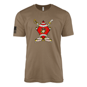 2nd Battalion 23rd Marines Sailor Jerry Style T-Shirt - Woodland Brown