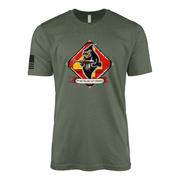 2nd Battalion 24th Marines Vintage Flash Sailor Jerry Style T-Shirt - Military Green