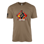 2nd Battalion 24th Marines Vintage Flash Sailor Jerry Style T-Shirt - Woodland Brown