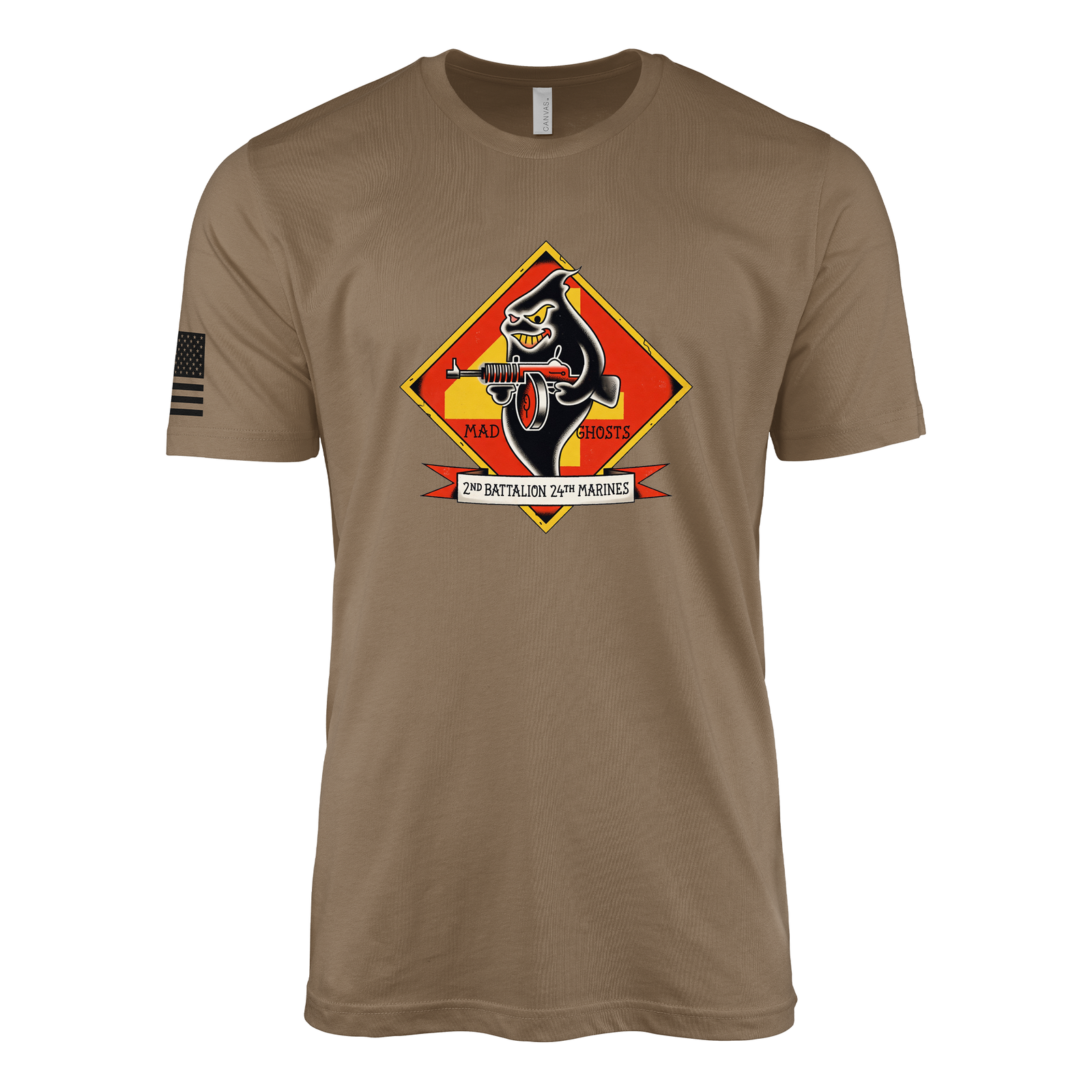 2nd Battalion 24th Marines Sailor Jerry Style T-Shirt - Woodland Brown