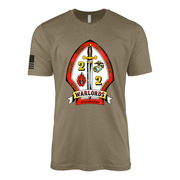 2nd Battalion 2nd Marines Sailor Jerry Style T-Shirt - Coyote Brown