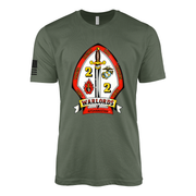 2nd Battalion 2nd Marines Sailor Jerry Style T-Shirt - Military Green