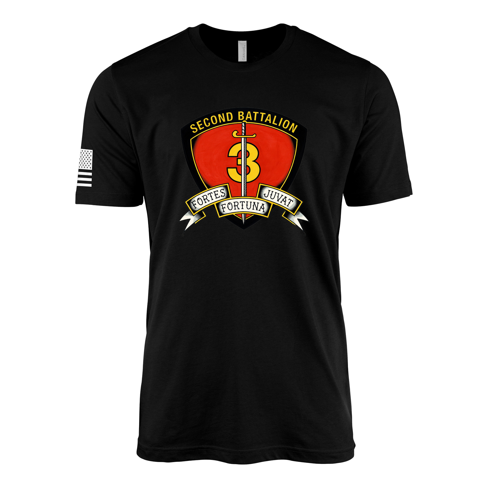 2nd Battalion 3rd Marines Sailor Jerry Style T-Shirt - Black