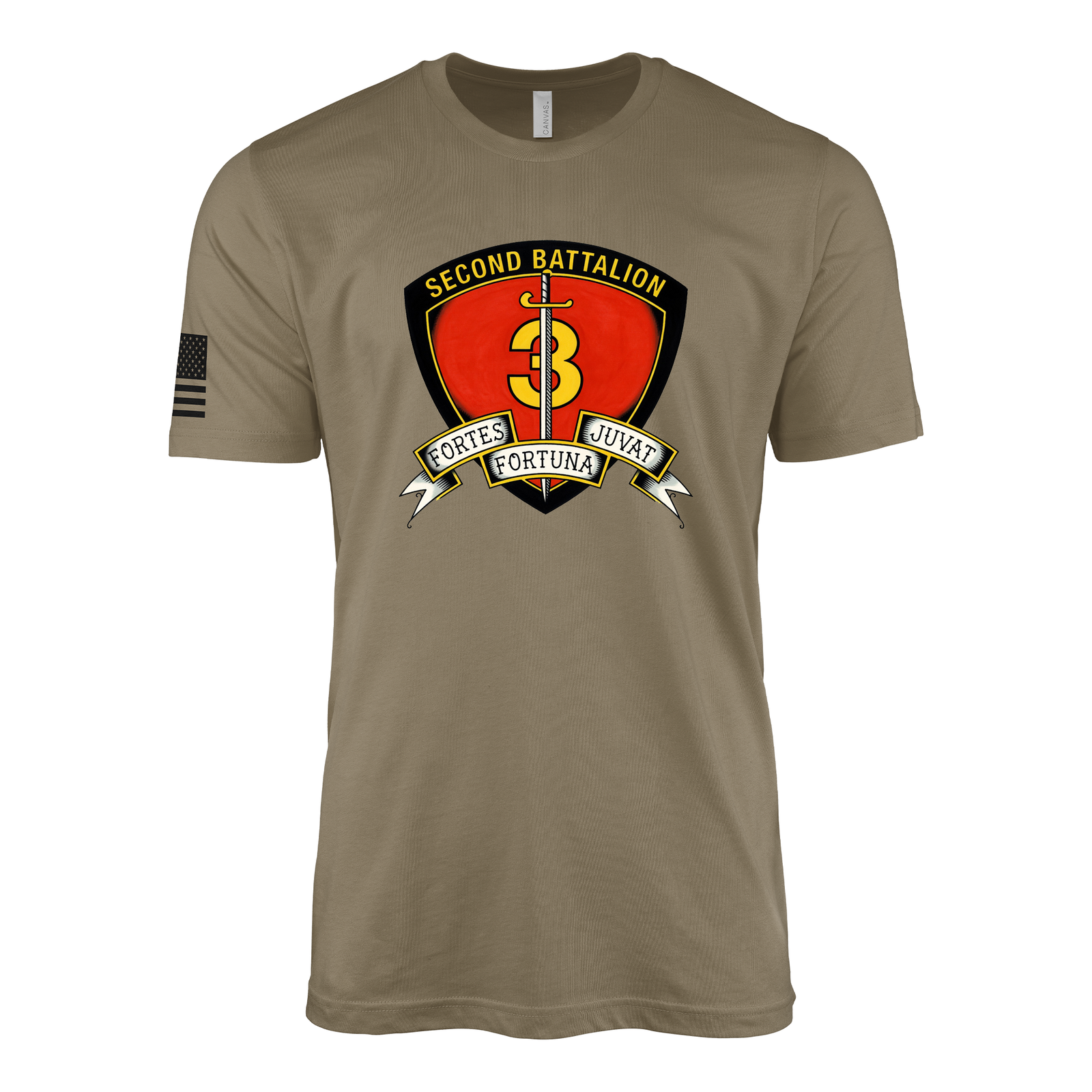 2nd Battalion 3rd Marines Sailor Jerry Style T-Shirt - Coyote Brown