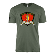2nd Battalion 3rd Marines Sailor Jerry Style T-Shirt - Military Green