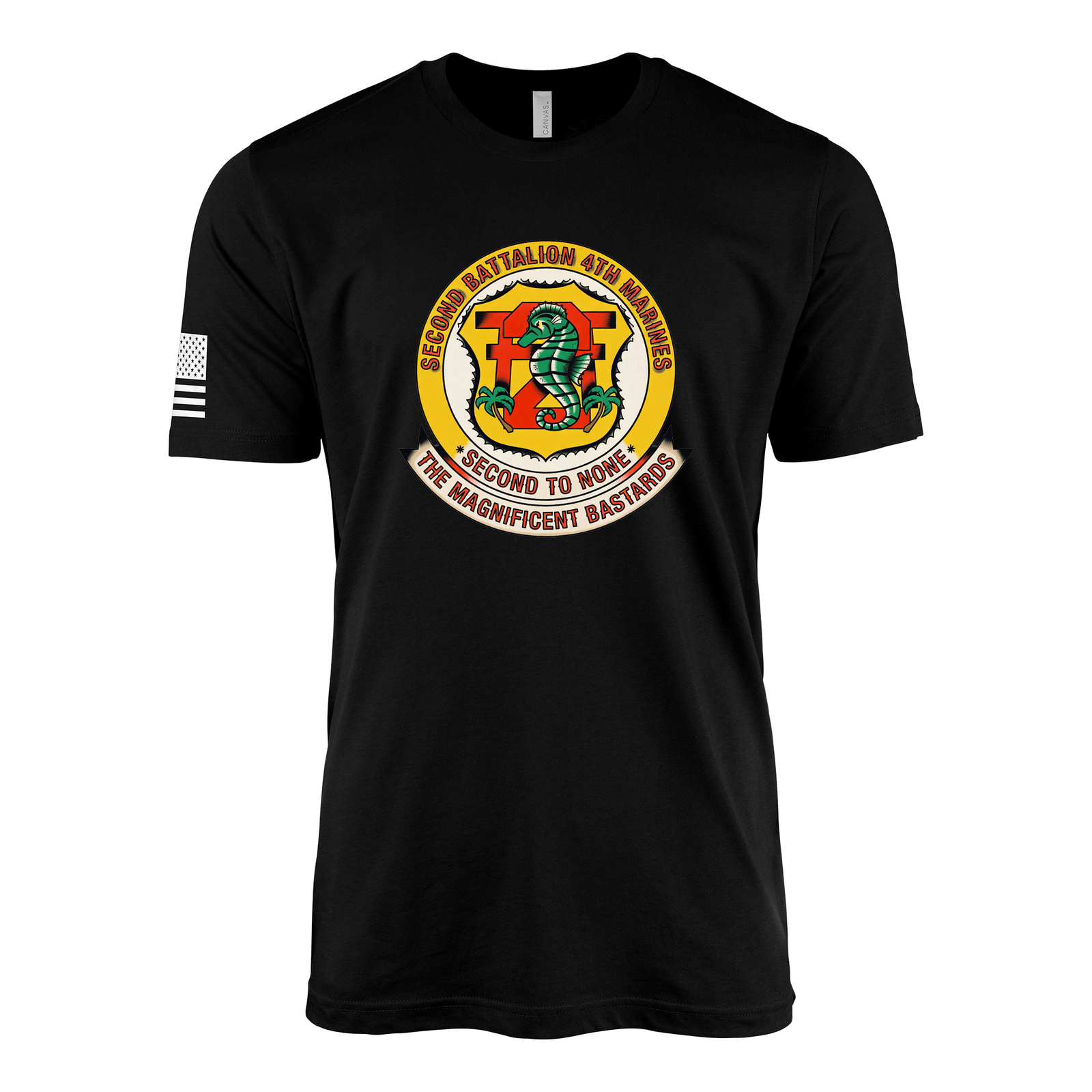 2nd Battalion 4th Marines Sailor Jerry Style T-Shirt - Black