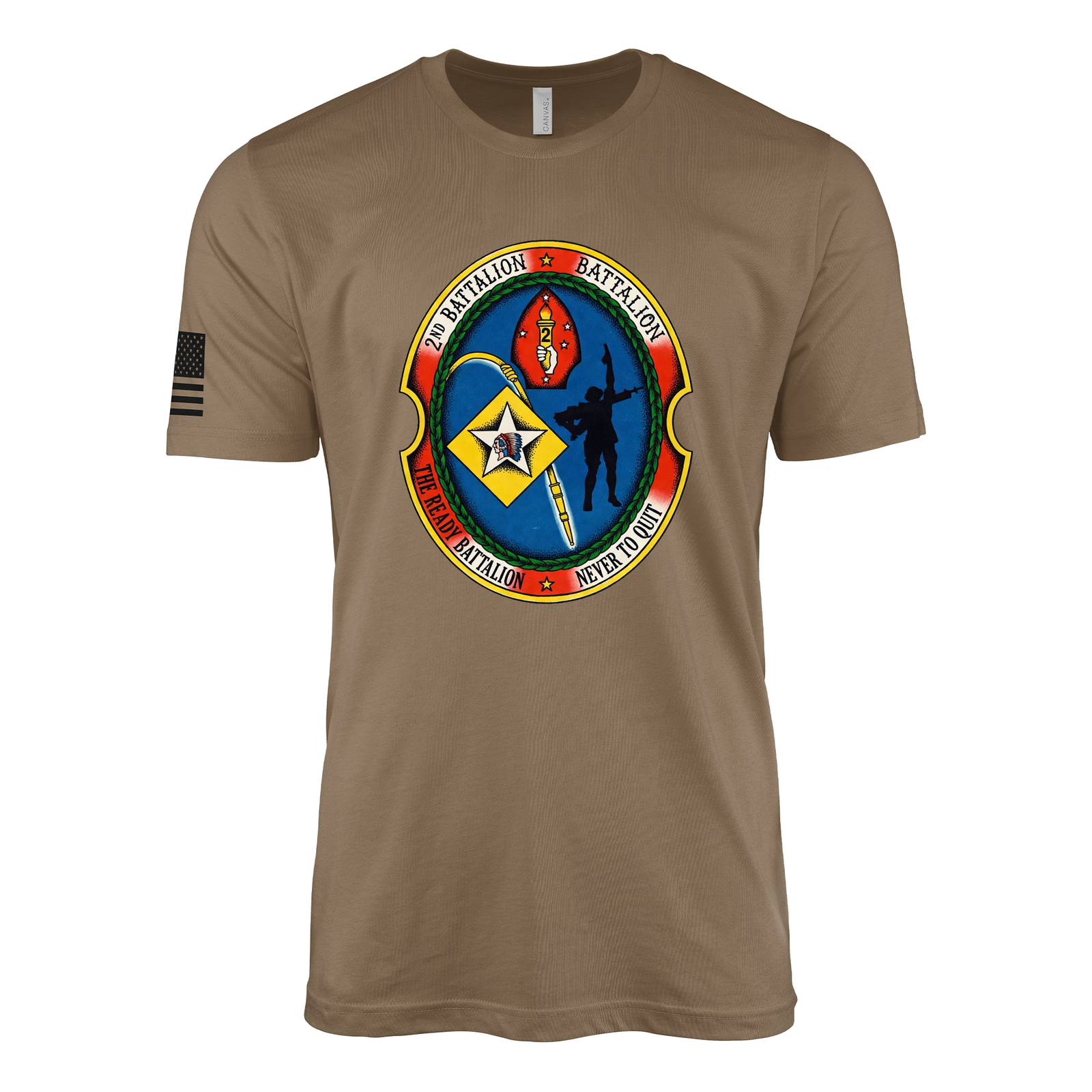 2nd Battalion 6th Marines Sailor Jerry Style T-Shirt - Woodland Brown
