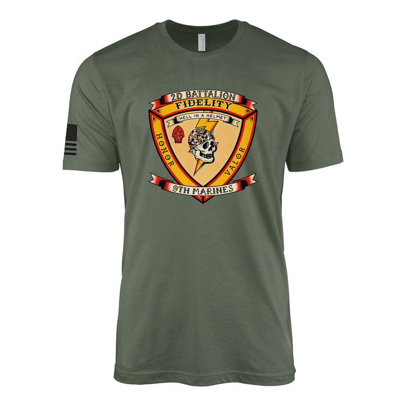 2nd Battalion 9th Marines Vintage Flash Sailor Jerry Style T-Shirt