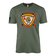 2nd Battalion 9th Marines The Walking Dead Sailor Jerry Style T-Shirt - Military Green