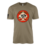 2nd Tank Battalion Vintage Flash Sailor Jerry Style T-Shirt - Coyote Brown