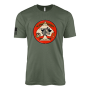 2nd Tank Battalion Vintage Flash Sailor Jerry Style T-Shirt - Military Green