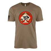 2nd Tank Battalion Vintage Flash Sailor Jerry Style T-Shirt - Woodland Brown