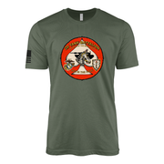 2nd Tank Battalion Strike Flash Sailor Jerry Style T-Shirt - Military Green