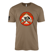 2nd Tank Battalion Strike Flash Sailor Jerry Style T-Shirt - Woodland Brown