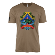 3rd Assault Amphibian Battalion Sailor Jerry Style T-Shirt - Woodland Brown