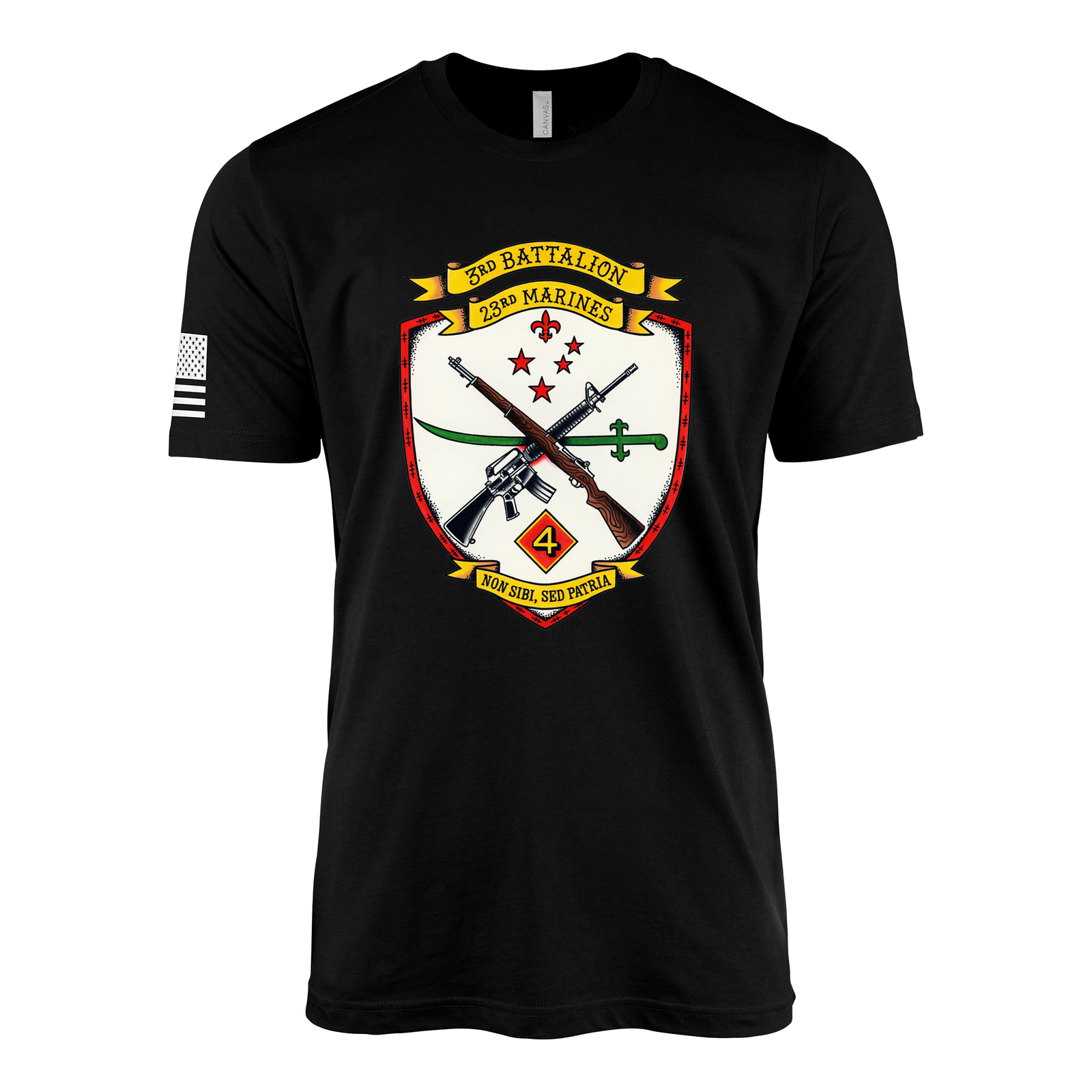 3rd Battalion 23rd Marines Sailor Jerry Style T-Shirt - Black