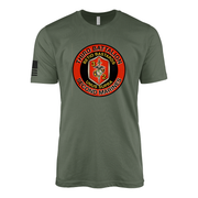 3rd Battalion 2nd Marines Sailor Jerry Style T-Shirt - Military Green