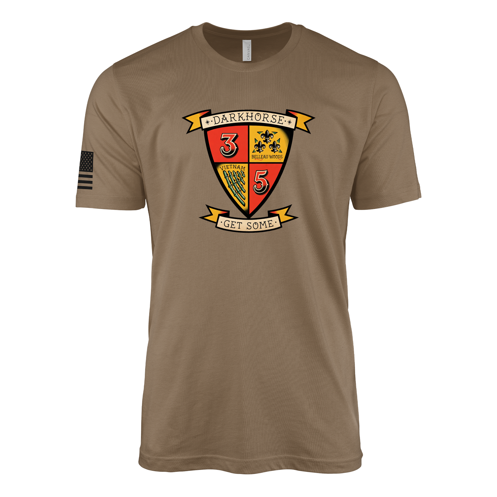3rd Battalion 5th Marines Tradition Flash Sailor Jerry Style T-Shirt - Woodland Brown