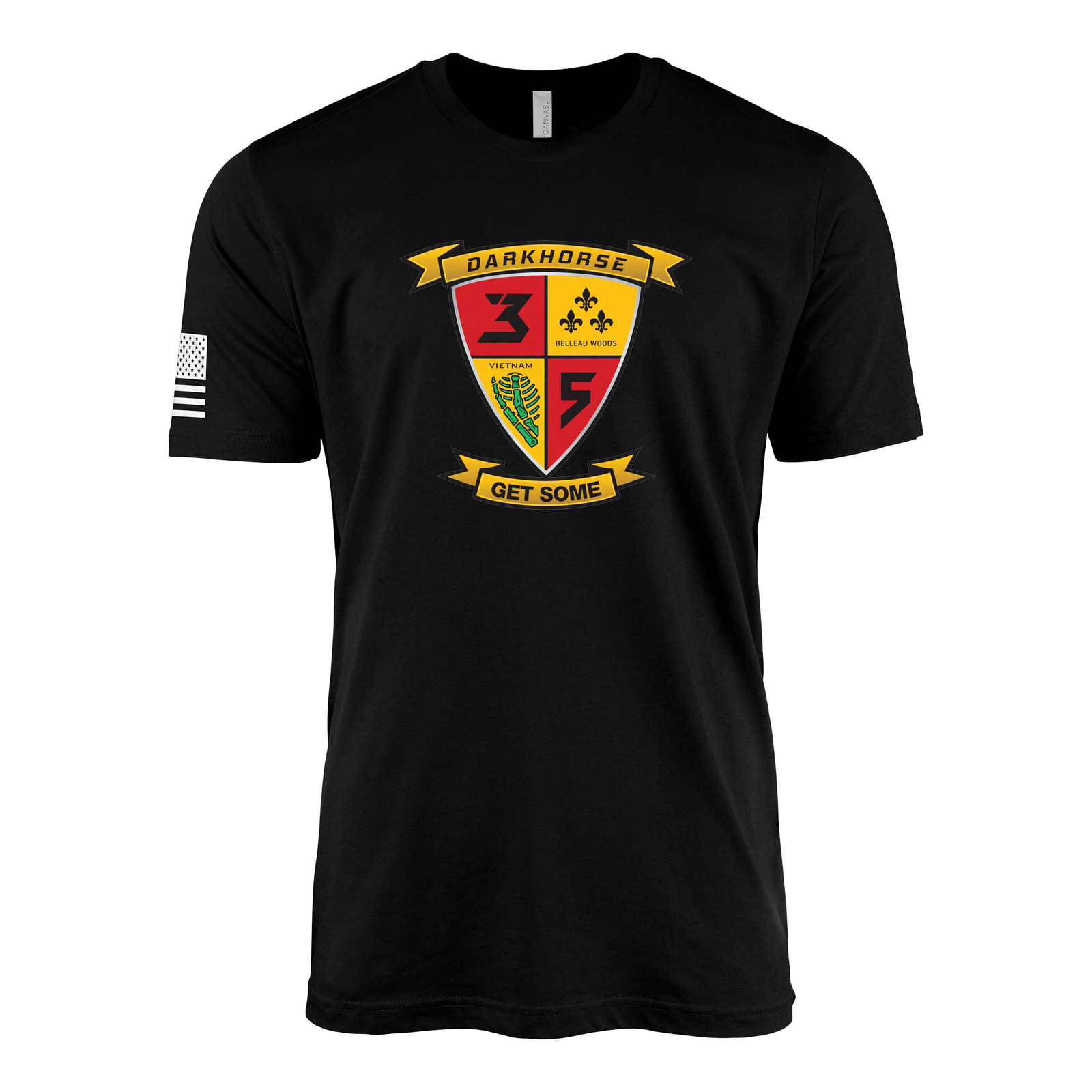 3rd Battalion 5th Marines Modern Flash Sailor Jerry Style T-Shirt - Black