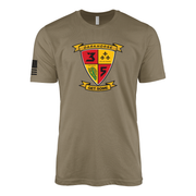 3rd Battalion 5th Marines Modern Flash Sailor Jerry Style T-Shirt - Coyote Brown