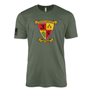 3rd Battalion 5th Marines Modern Flash Sailor Jerry Style T-Shirt - Military Green