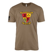 3rd Battalion 5th Marines Modern Flash Sailor Jerry Style T-Shirt - Woodland Brown