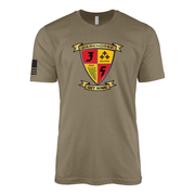 3rd Battalion 5th Marines Modern Flash II Sailor Jerry Style T-Shirt - Coyote Brown