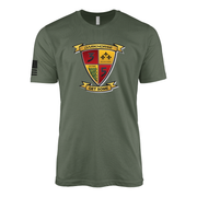 3rd Battalion 5th Marines Modern Flash III Sailor Jerry Style T-Shirt - Military Green