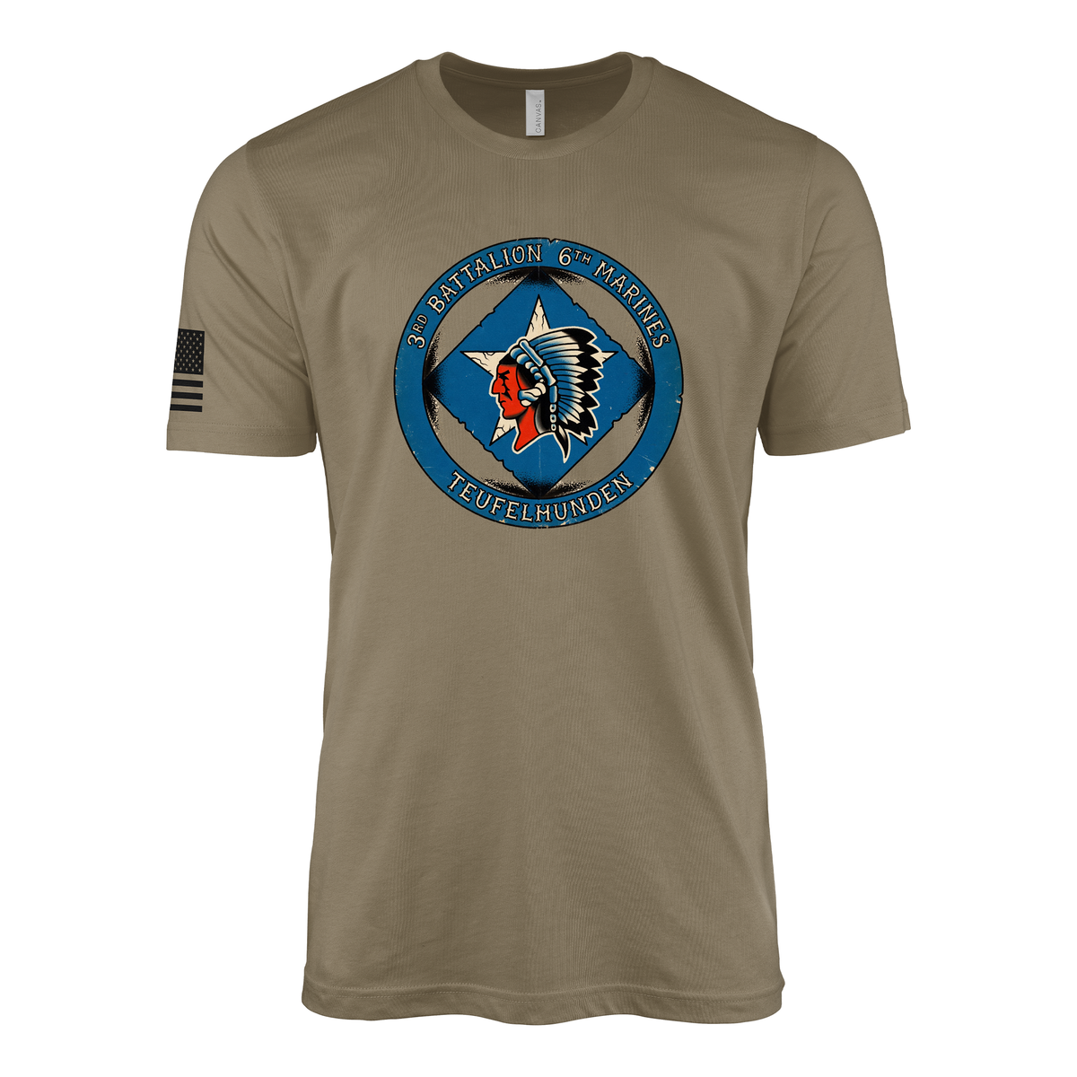 3rd Battalion 6th Marines Sailor Jerry Style T-Shirt - Coyote Brown