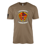 3rd Battalion 7th Marines Sailor Jerry Style T-Shirt - Woodland Brown