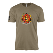 3rd Battalion 8th Marines Vintage Flash Sailor Jerry Style T-Shirt - Coyote Brown