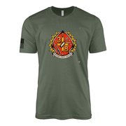3rd Battalion 8th Marines Vintage Flash Sailor Jerry Style T-Shirt - Military Green