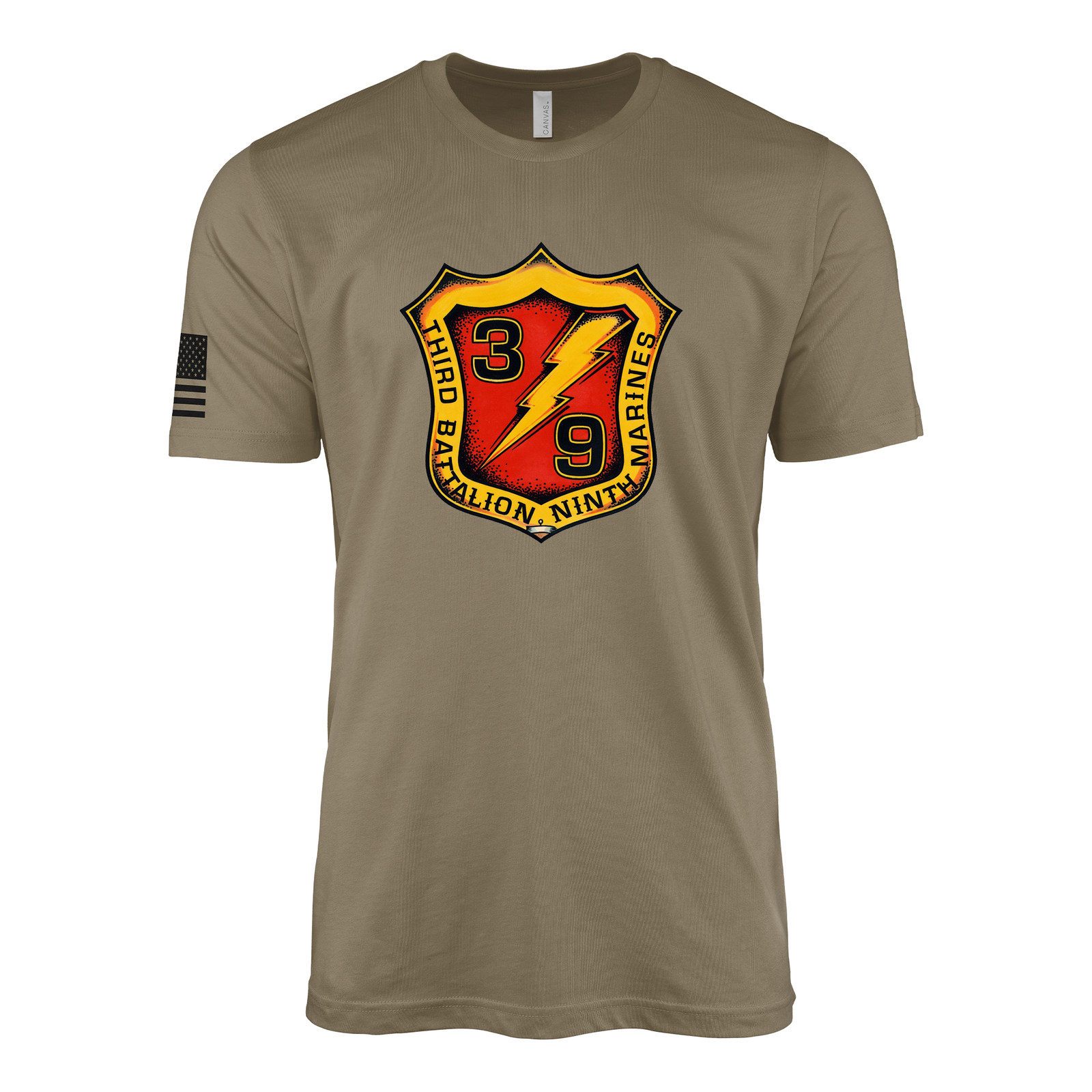 3rd Battalion 9th Marines The Walking Dead Sailor Jerry Style T-Shirt - Coyote Brown