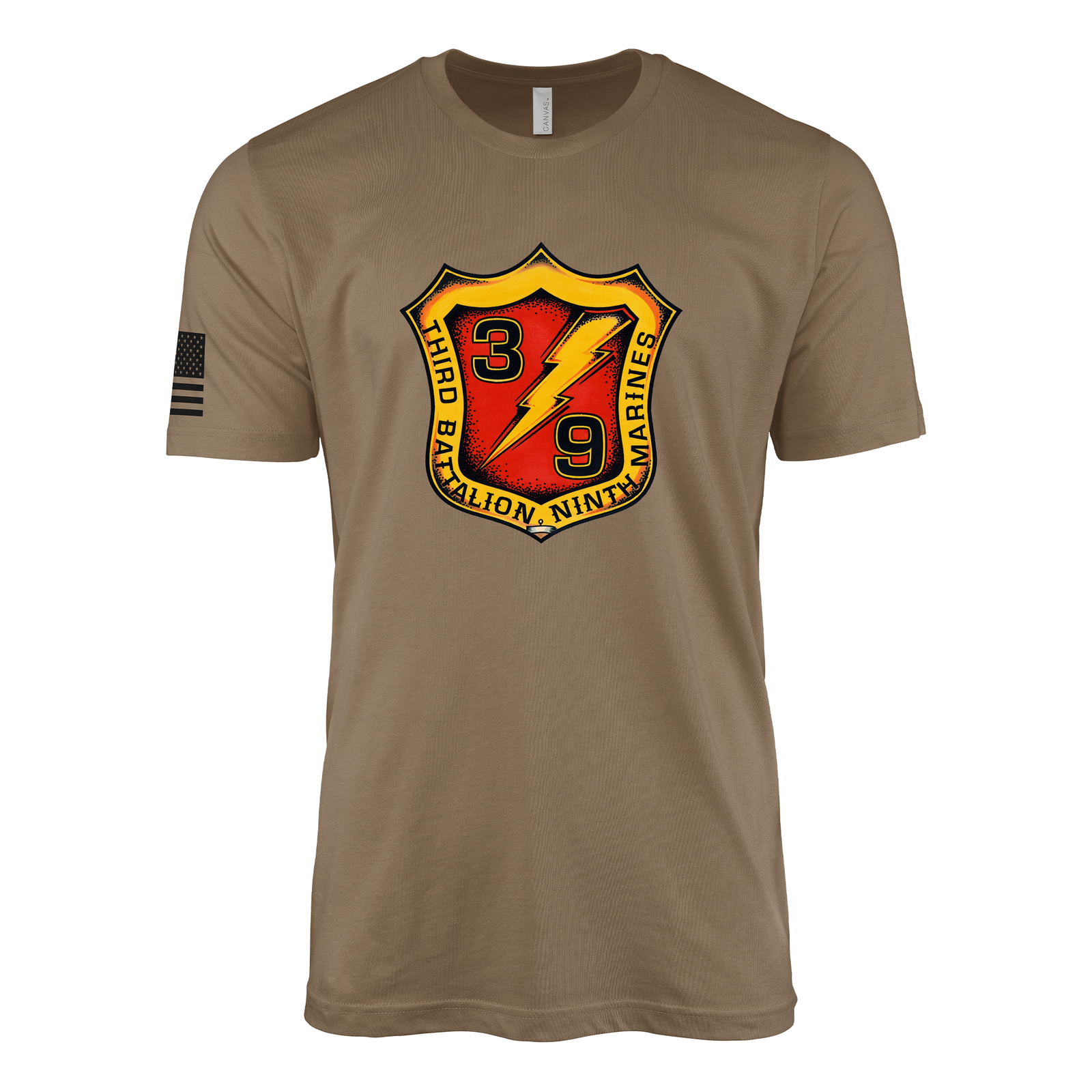 3rd Battalion 9th Marines The Walking Dead Sailor Jerry Style T-Shirt - Woodland Brown