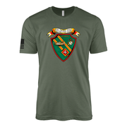 4th Tank Battalion Sailor Jerry Style T-Shirt - Military Green