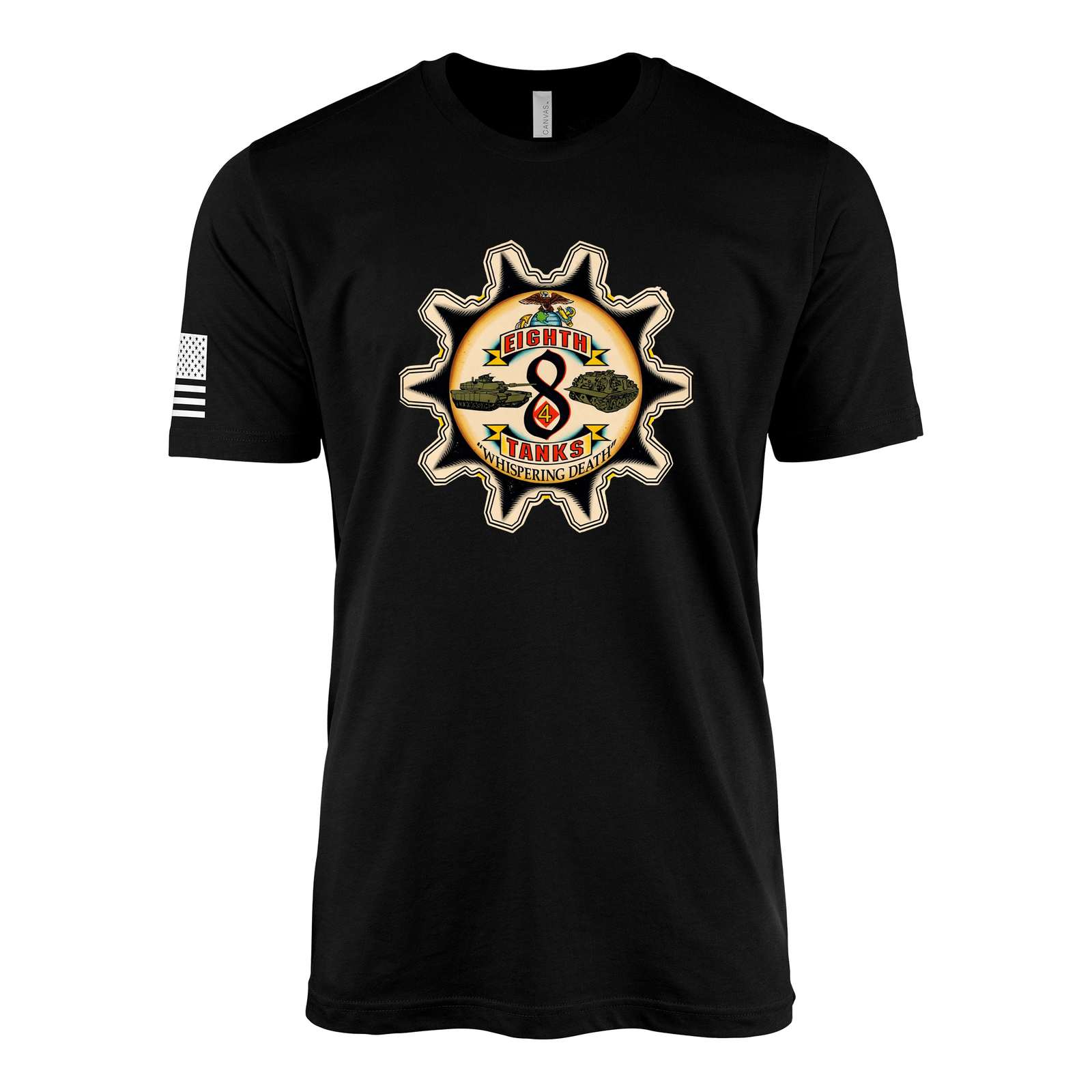 8th Tank Battalion Sailor Jerry Style T-Shirt - Black