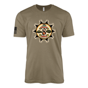 8th Tank Battalion Sailor Jerry Style T-Shirt - Coyote Brown
